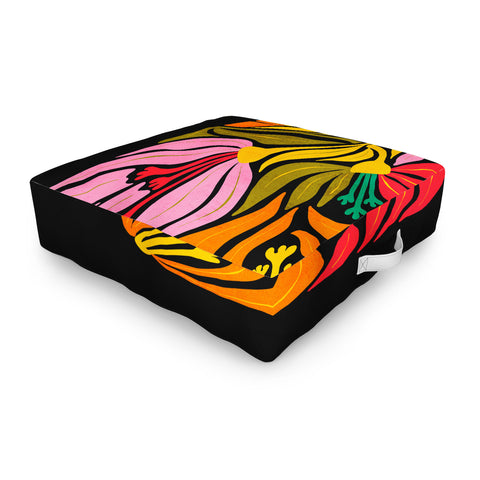 ayeyokp Night Flowers Fleurs de Nuit Outdoor Floor Cushion