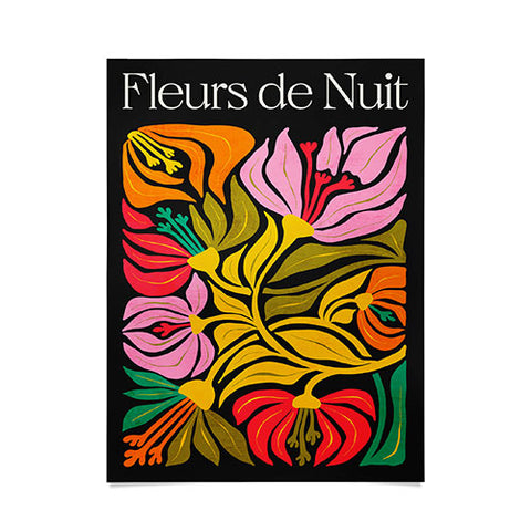 ayeyokp Night Flowers Fleurs de Nuit Poster