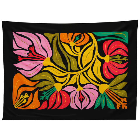 ayeyokp Night Flowers Fleurs de Nuit Tapestry
