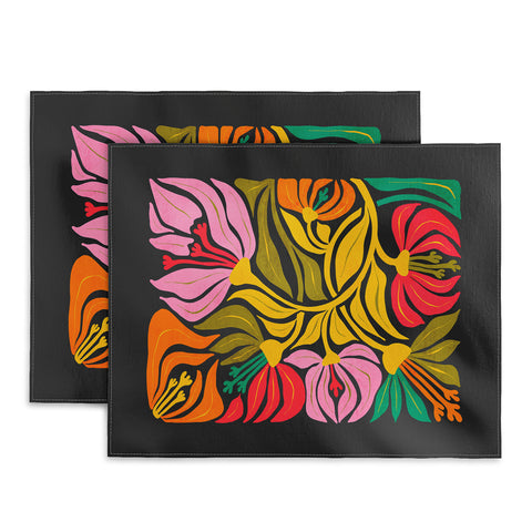 ayeyokp Night Flowers Fleurs de Nuit Placemat