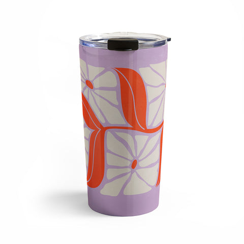 ayeyokp Plum Flamingo Les Fleurs Flower Travel Mug