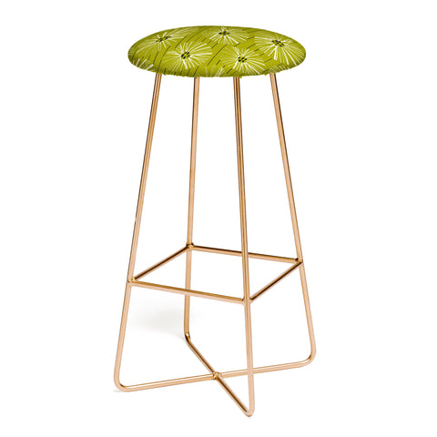 ayeyokp Retro Daisies Musk Green Bar Stool