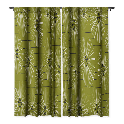 ayeyokp Retro Daisies Musk Green Blackout Non Repeat