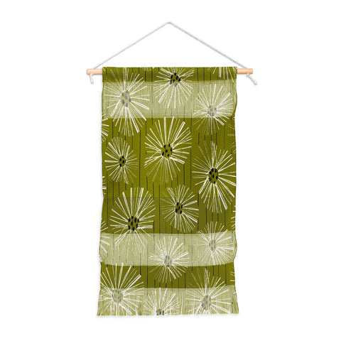 ayeyokp Retro Daisies Musk Green Wall Hanging Portrait