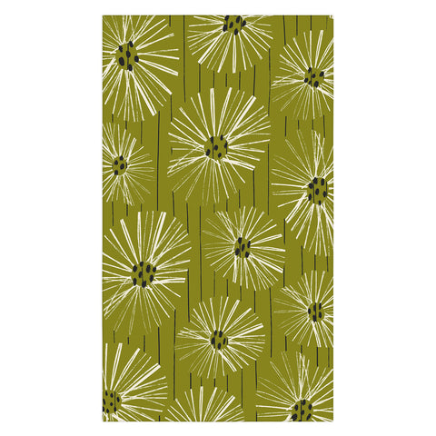 ayeyokp Retro Daisies Musk Green Tablecloth