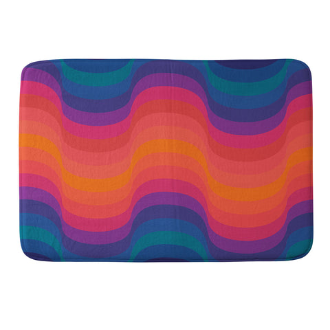 ayeyokp Retro Sacred Geometry 80s Wavy Memory Foam Bath Mat