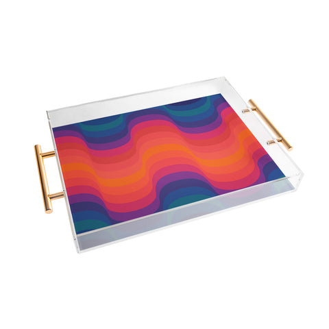 ayeyokp Retro Sacred Geometry 80s Wavy Acrylic Tray