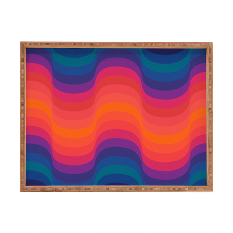 ayeyokp Retro Sacred Geometry 80s Wavy Rectangular Tray