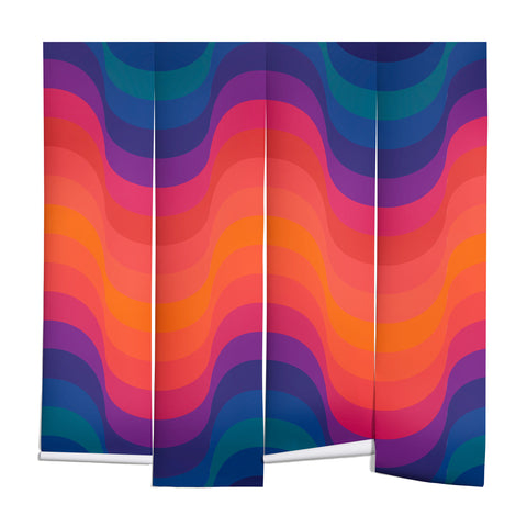 ayeyokp Retro Sacred Geometry 80s Wavy Wall Mural