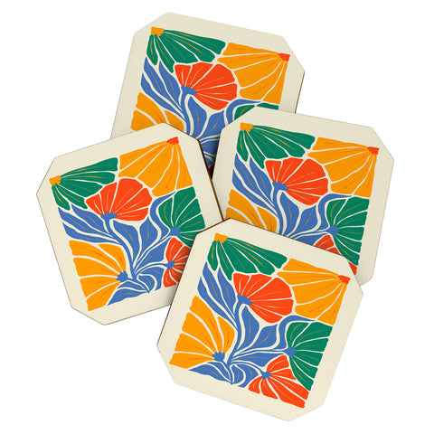 ayeyokp Starlight Summer Foliage Coaster Set