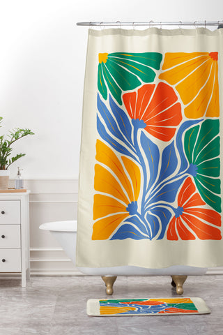 ayeyokp Starlight Summer Foliage Shower Curtain And Mat