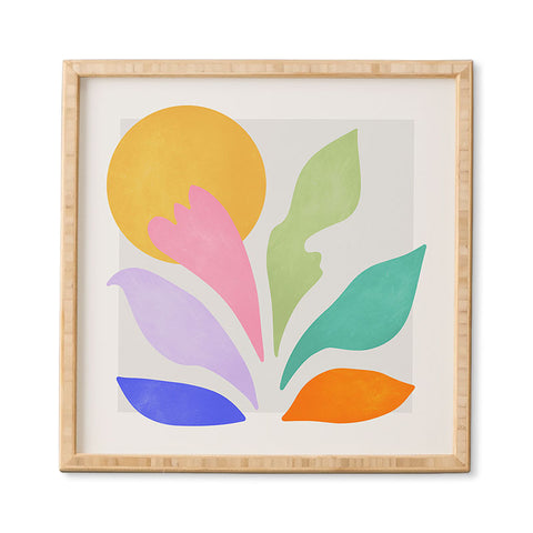 ayeyokp Sun and Leaves Matisse Pastel Series 04 Framed Wall Art