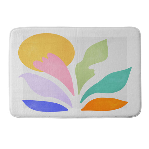 ayeyokp Sun and Leaves Matisse Pastel Series 04 Memory Foam Bath Mat