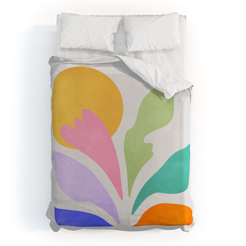 ayeyokp Sun and Leaves Matisse Pastel Series 04 Duvet Cover
