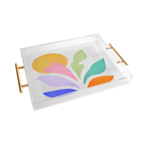 ayeyokp Sun and Leaves Matisse Pastel Series 04 Acrylic Tray