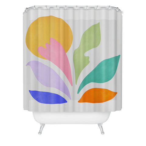ayeyokp Sun and Leaves Matisse Pastel Series 04 Shower Curtain