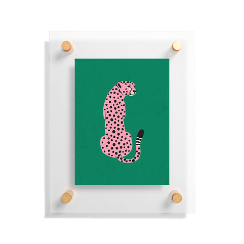 ayeyokp The Stare Pink Cheetah Edition Floating Acrylic Print