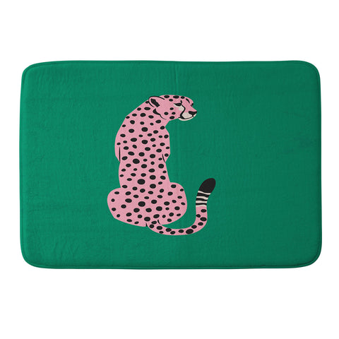 ayeyokp The Stare Pink Cheetah Edition Memory Foam Bath Mat