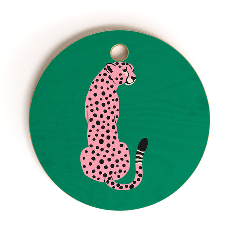 ayeyokp The Stare Pink Cheetah Edition Cutting Board Round