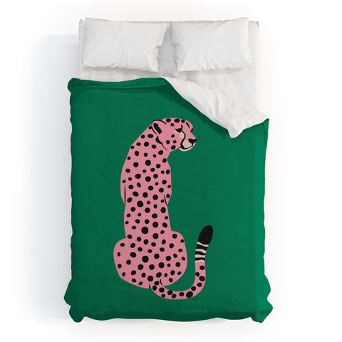 ayeyokp The Stare Pink Cheetah Edition Duvet Cover