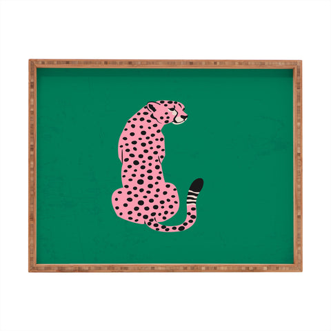 ayeyokp The Stare Pink Cheetah Edition Rectangular Tray