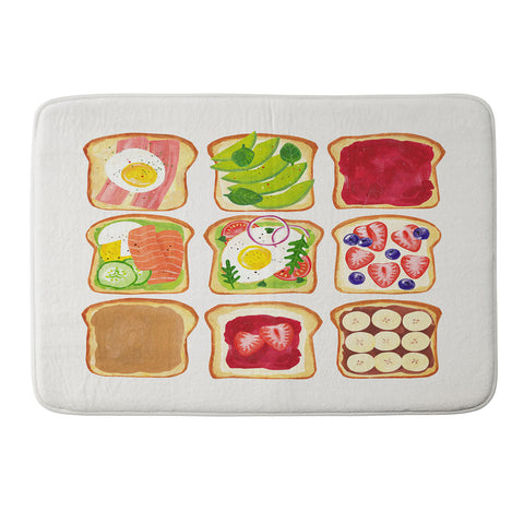 ayeyokp The Toast Club Brunch Art Memory Foam Bath Mat