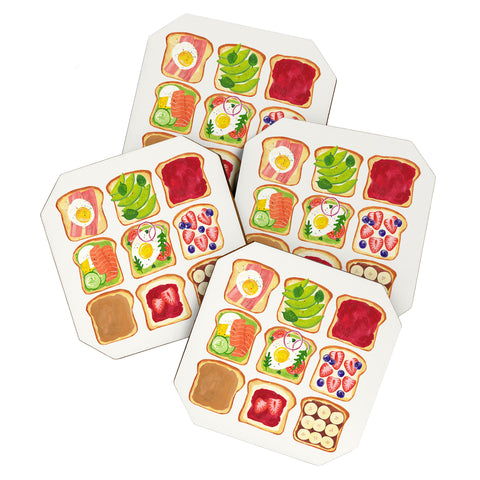 ayeyokp The Toast Club Brunch Art Coaster Set