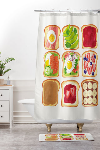 ayeyokp The Toast Club Brunch Art Shower Curtain And Mat