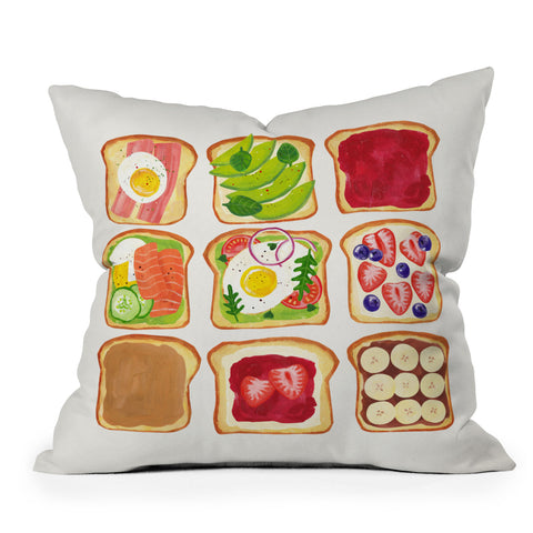ayeyokp The Toast Club Brunch Art Outdoor Throw Pillow