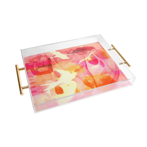 Barbara Chotiner flying to pink paradise Acrylic Tray