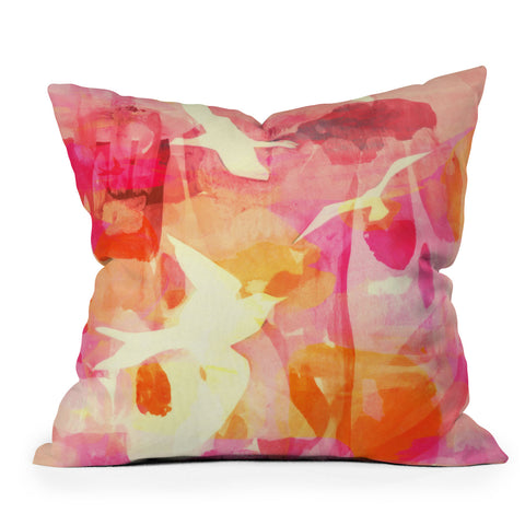 Barbara Chotiner flying to pink paradise Outdoor Throw Pillow