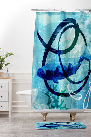 Barbara Chotiner Ocean Swirl Shower Curtain And Mat