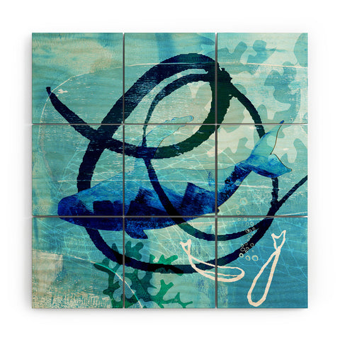 Barbara Chotiner Ocean Swirl Wood Wall Mural