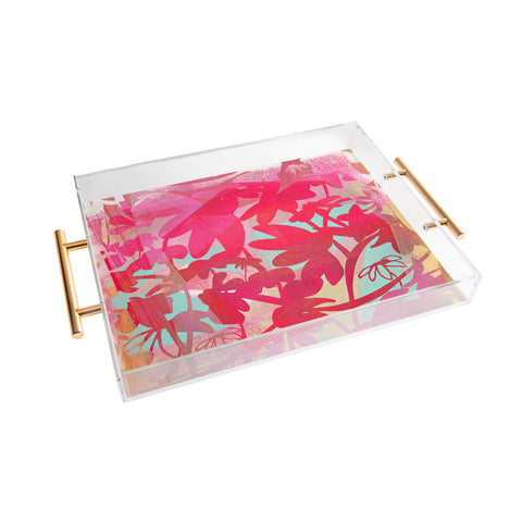 Barbara Chotiner Pinky Susan Florals Acrylic Tray