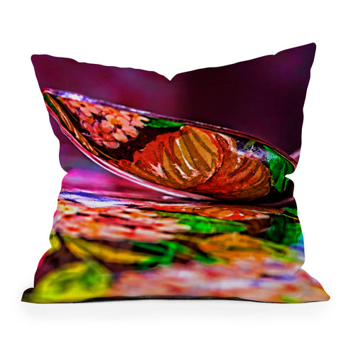 Barbara Sherman Dayglo Spoon Outdoor Throw Pillow