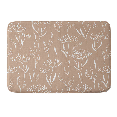 Barlena Dried Flowers and Leaves Memory Foam Bath Mat