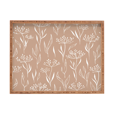 Barlena Dried Flowers and Leaves Rectangular Tray
