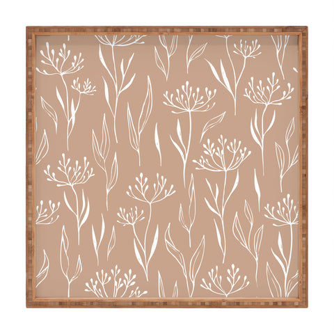 Barlena Dried Flowers and Leaves Square Tray