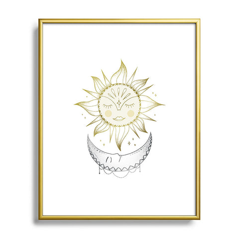 Barlena Magical Sun and Moon Metal Framed Art Print