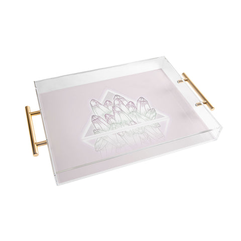 Barlena Pink Crystals Acrylic Tray