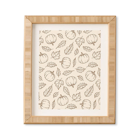 Barlena Pumpkins and Leaves Brown Framed Wall Art