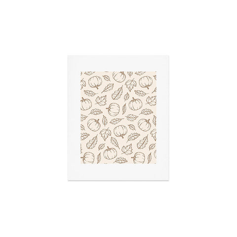 Barlena Pumpkins and Leaves Brown Art Print