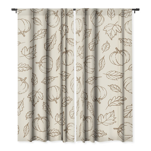 Barlena Pumpkins and Leaves Brown Blackout Non Repeat