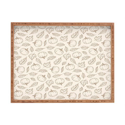 Barlena Pumpkins and Leaves Brown Rectangular Tray