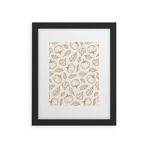 Barlena Pumpkins and Leaves Brown Framed Art Print