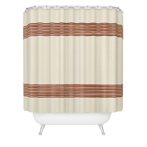 Becky Bailey Band in Rust Shower Curtain