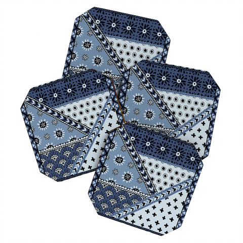 Becky Bailey Carol in Navy Blue Coaster Set