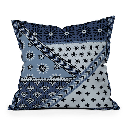 Becky Bailey Carol in Navy Blue Outdoor Throw Pillow