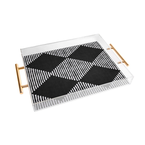 Becky Bailey Diamond Stripe Geometric Acrylic Tray