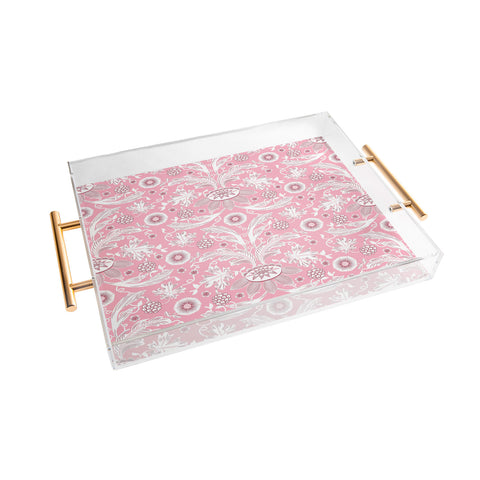 Becky Bailey Floral Damask in Pink Acrylic Tray